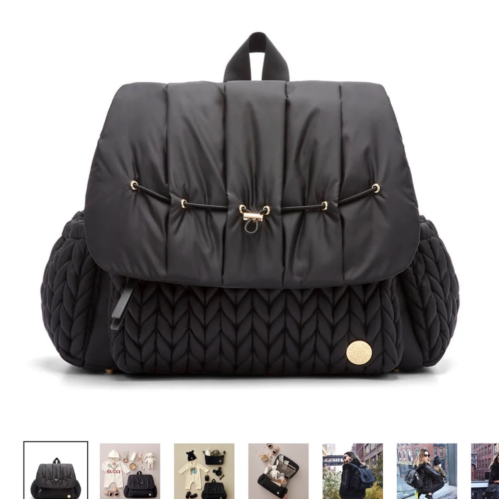 Sophisticated Black Quilted Backpack with Modern Design